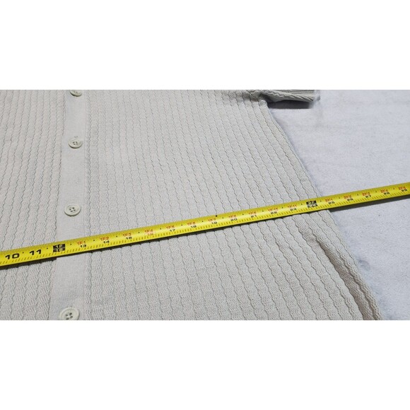 The Commons Men's Light Grey XL Ribbed Short Sleeve Button Down Shirt NWT - Picture 9 of 9